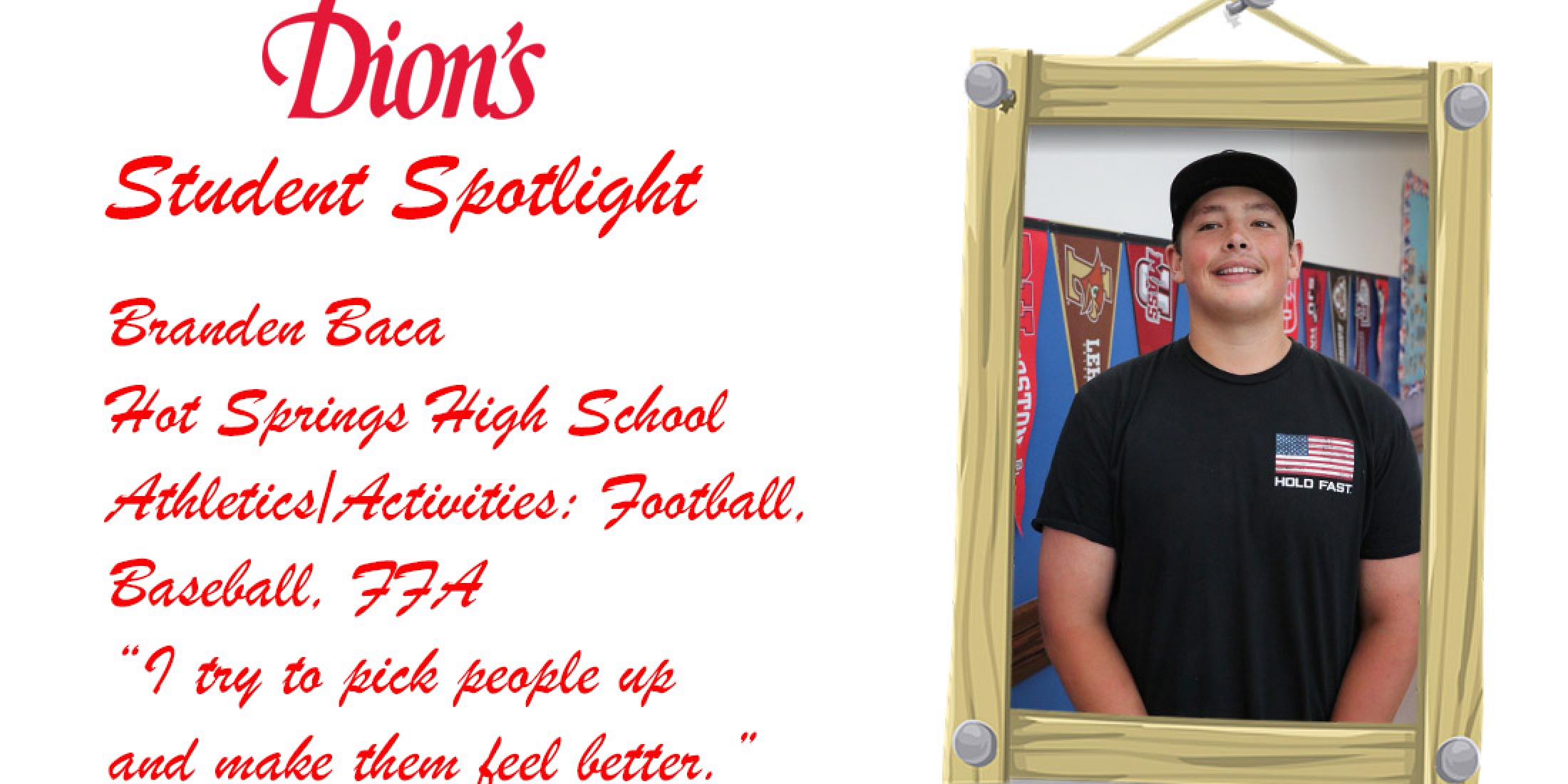 DION’S STUDENT SPOTLIGHT: BRANDEN BACA, HOT SPRINGS HIGH SCHOOL – NMAA